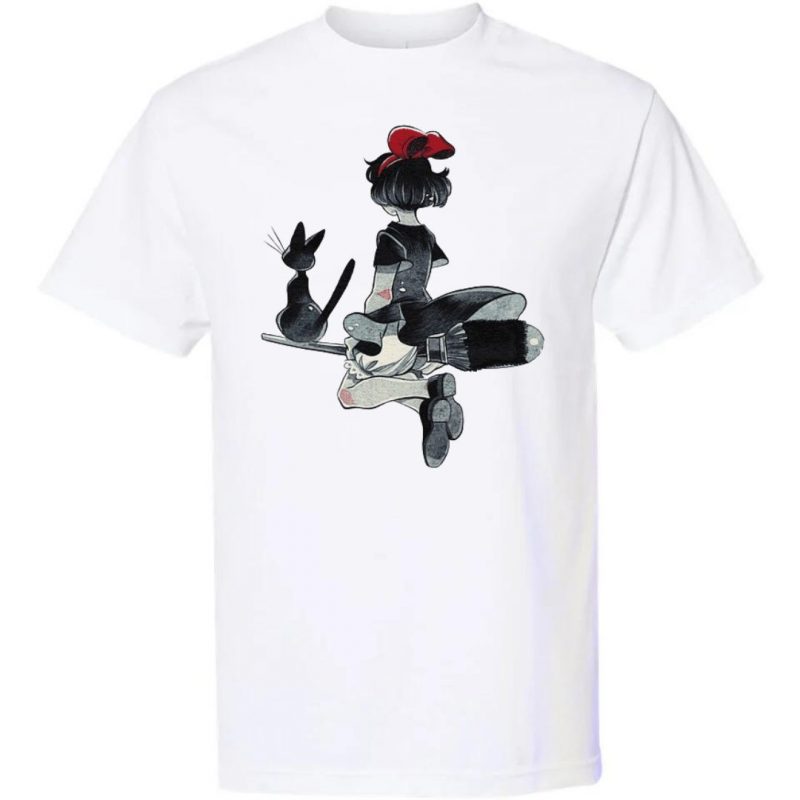 T-Shirt Kiki La Petite Sorcière Noir et Blanc