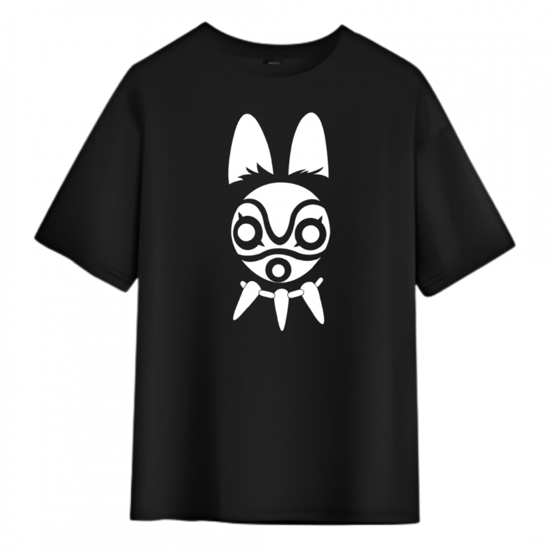 T-Shirt Princesse Mononoké Masque Noir et Blanc – Image 2