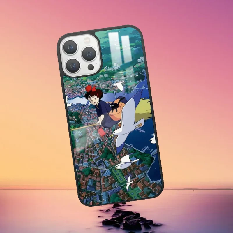 Coque iPhone Réflective Kiki La Petite Sorcière Oiseaux