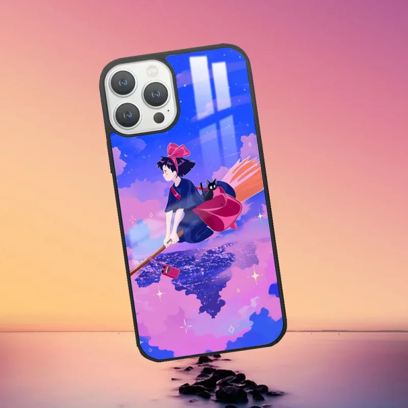 Coque iPhone Réflective Kiki La Petite Sorcière Ciel