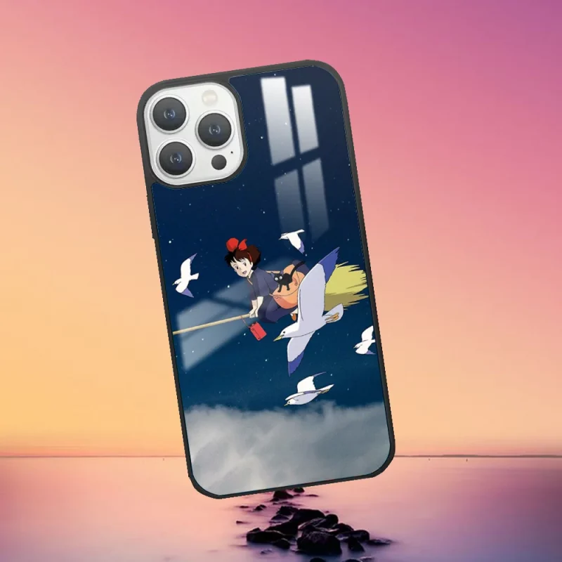 Coque iPhone Réflective Kiki La Petite Sorcière Nuit