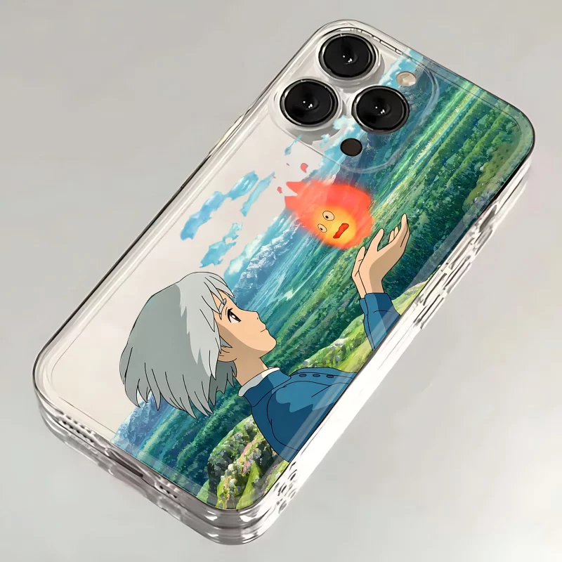 Coque iPhone Transparente Sophie et Calcifer Horizontal