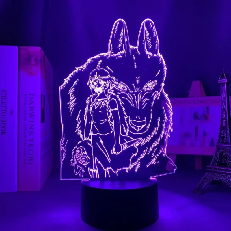 Lampe LED 3D Princesse Mononoké